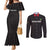Custom Malawi Football Couples Matching Mermaid Dress and Long Sleeve Button Shirt Come On Flames - Black - Wonder Print Shop