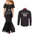 Custom Malawi Football Couples Matching Mermaid Dress and Long Sleeve Button Shirt Come On Flames - Black - Wonder Print Shop