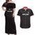 Custom Malawi Football Couples Matching Off Shoulder Maxi Dress and Hawaiian Shirt Come On Flames - Black - Wonder Print Shop