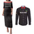 Custom Malawi Football Couples Matching Puletasi and Long Sleeve Button Shirt Come On Flames - Black - Wonder Print Shop
