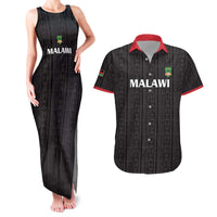 Custom Malawi Football Couples Matching Tank Maxi Dress and Hawaiian Shirt Come On Flames - Black - Wonder Print Shop