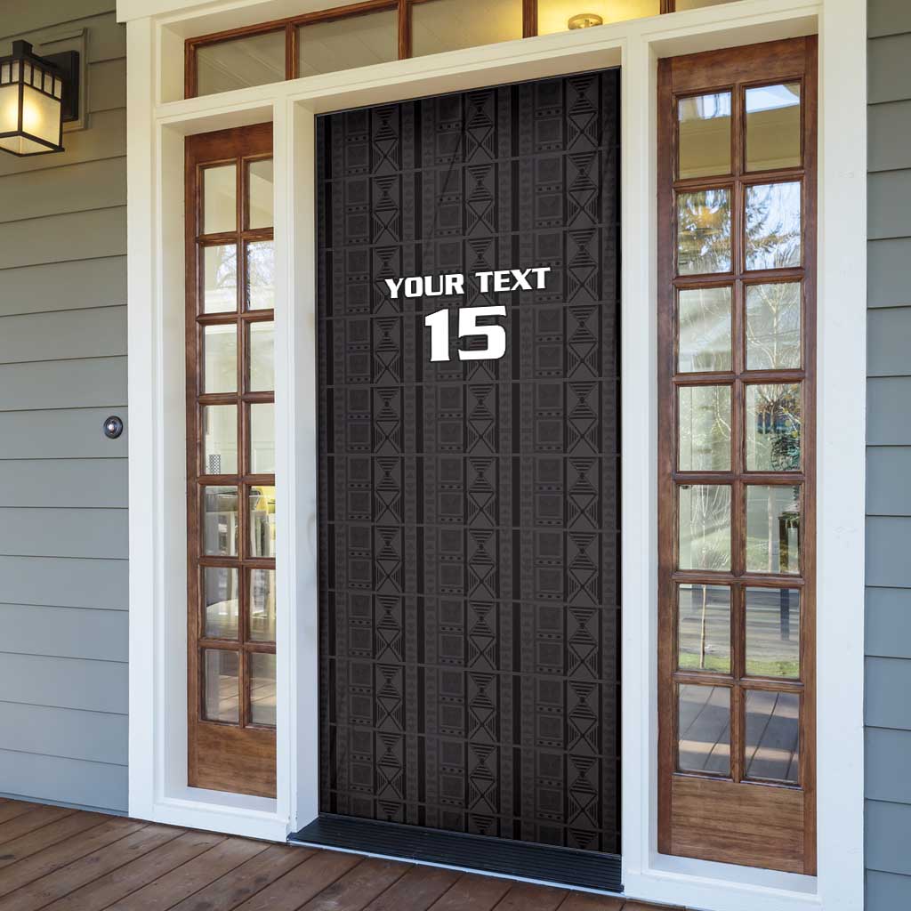 Custom Malawi Football Door Cover Come On Flames - Black - Wonder Print Shop