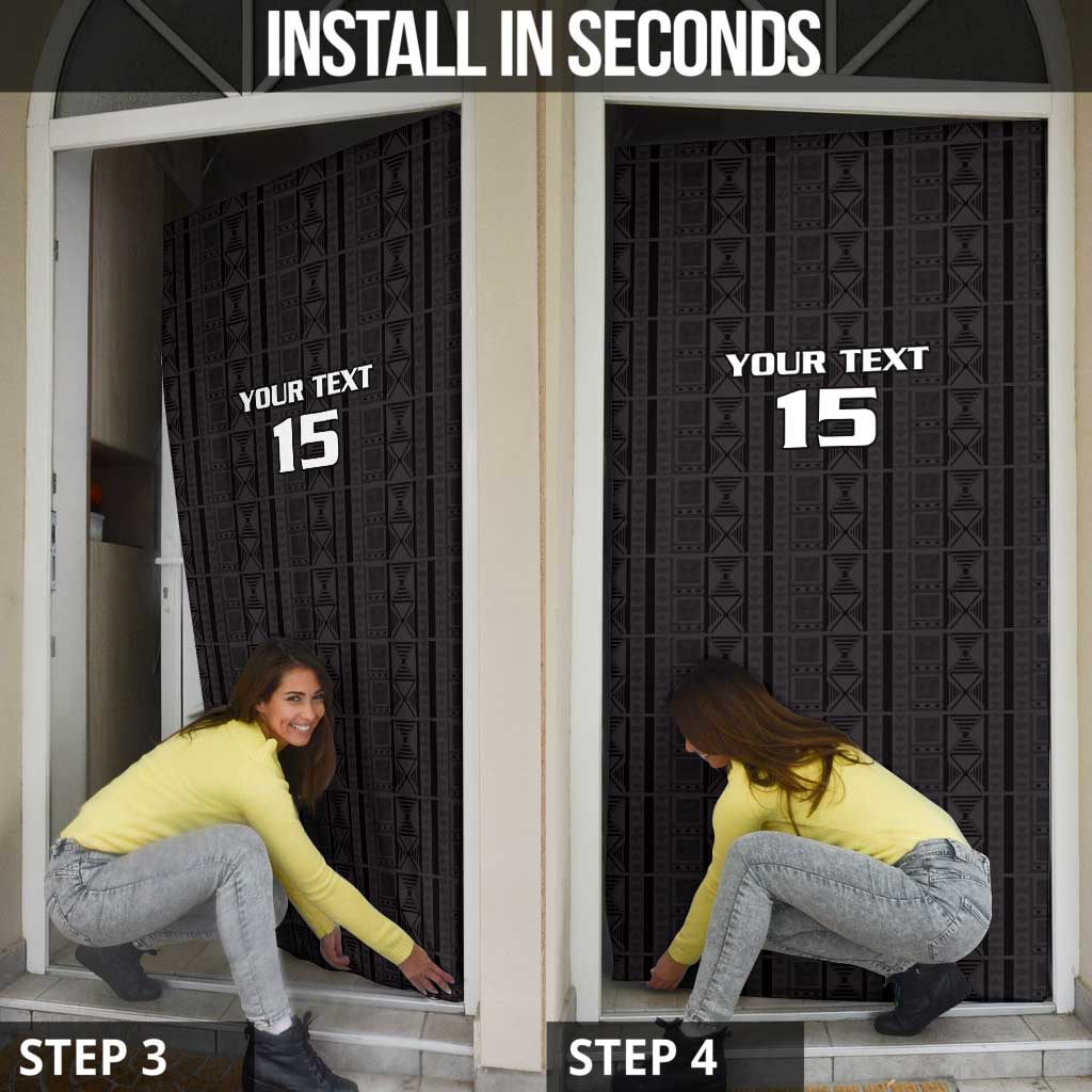 Custom Malawi Football Door Cover Come On Flames - Black - Wonder Print Shop