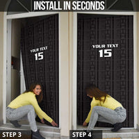 Custom Malawi Football Door Cover Come On Flames - Black - Wonder Print Shop