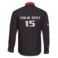 Custom Malawi Football Family Matching Long Sleeve Bodycon Dress and Hawaiian Shirt Come On Flames - Black - Wonder Print Shop