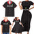 Custom Malawi Football Family Matching Short Sleeve Bodycon Dress and Hawaiian Shirt Come On Flames - Black - Wonder Print Shop