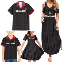 Custom Malawi Football Family Matching Summer Maxi Dress and Hawaiian Shirt Come On Flames - Black - Wonder Print Shop