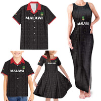 Custom Malawi Football Family Matching Tank Maxi Dress and Hawaiian Shirt Come On Flames - Black - Wonder Print Shop