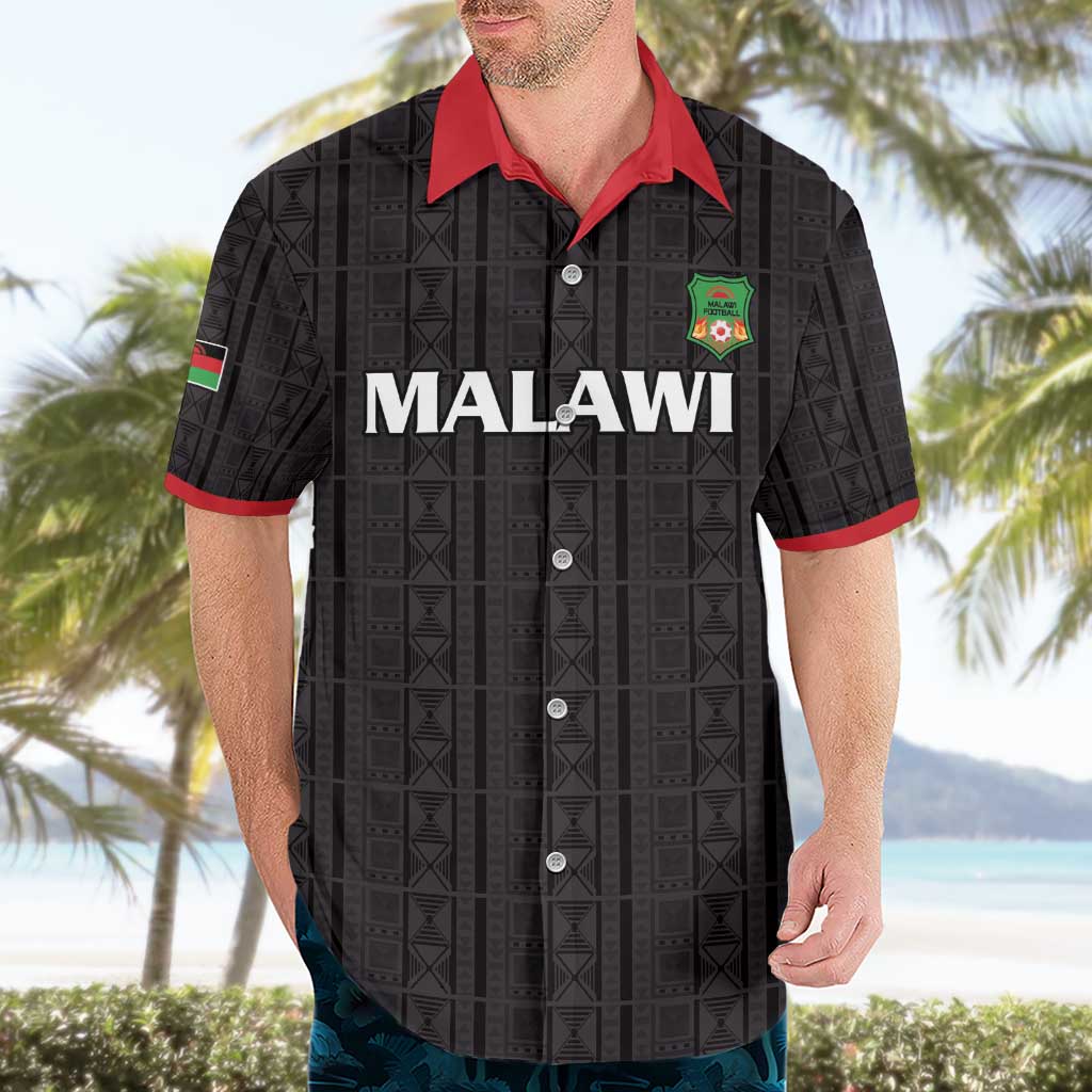 Custom Malawi Football Hawaiian Shirt Come On Flames - Black - Wonder Print Shop