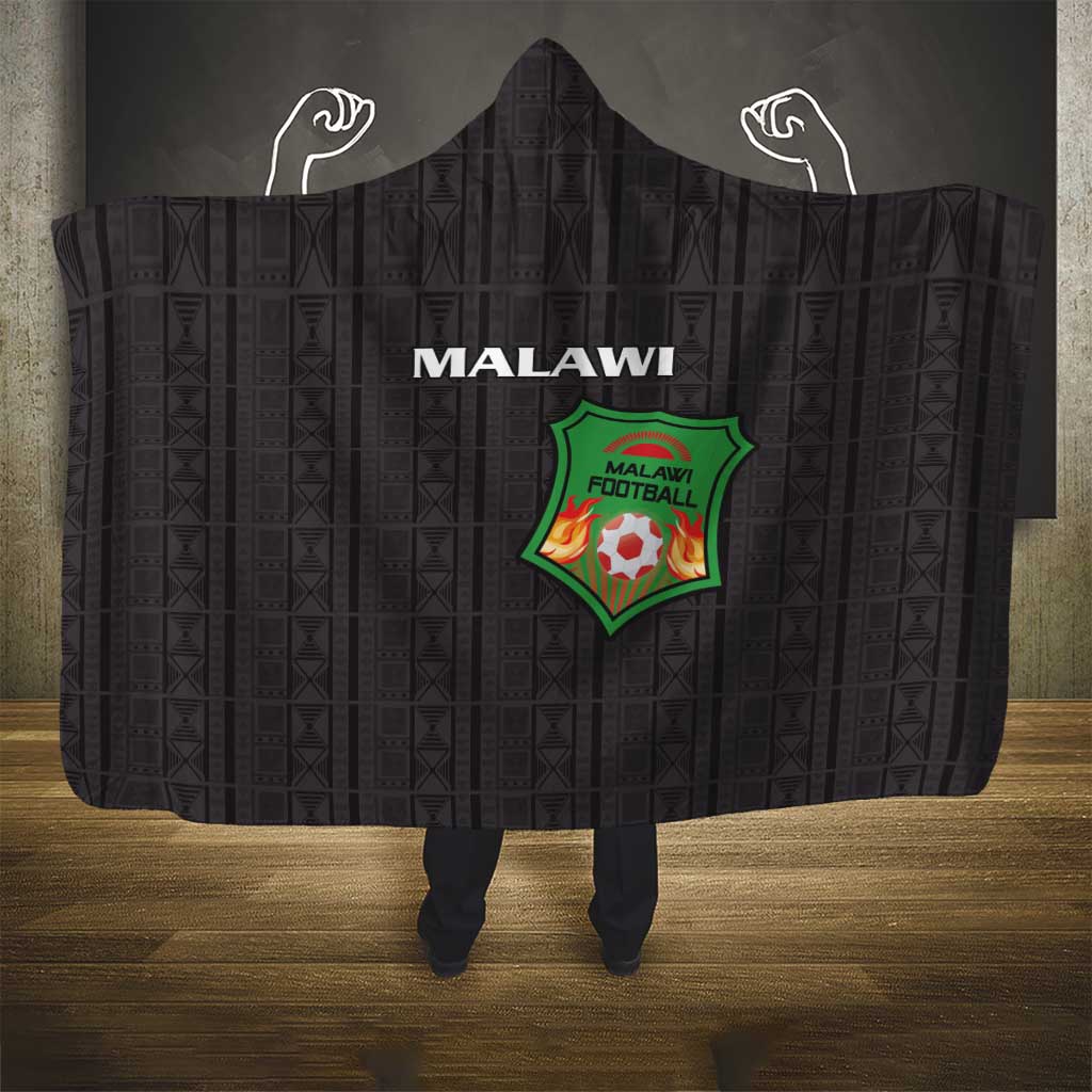 Malawi Football Hooded Blanket Come On Flames - Black - Wonder Print Shop