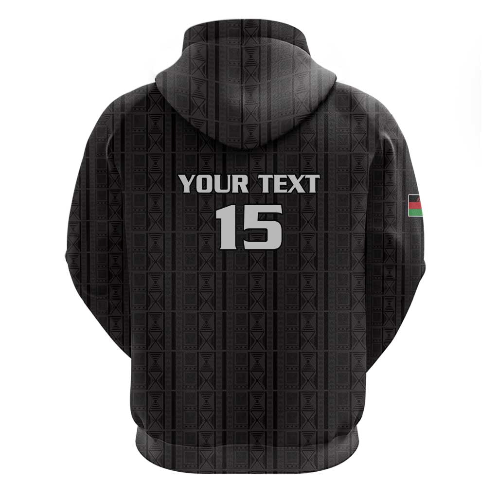 Custom Malawi Football Hoodie Come On Flames - Black - Wonder Print Shop