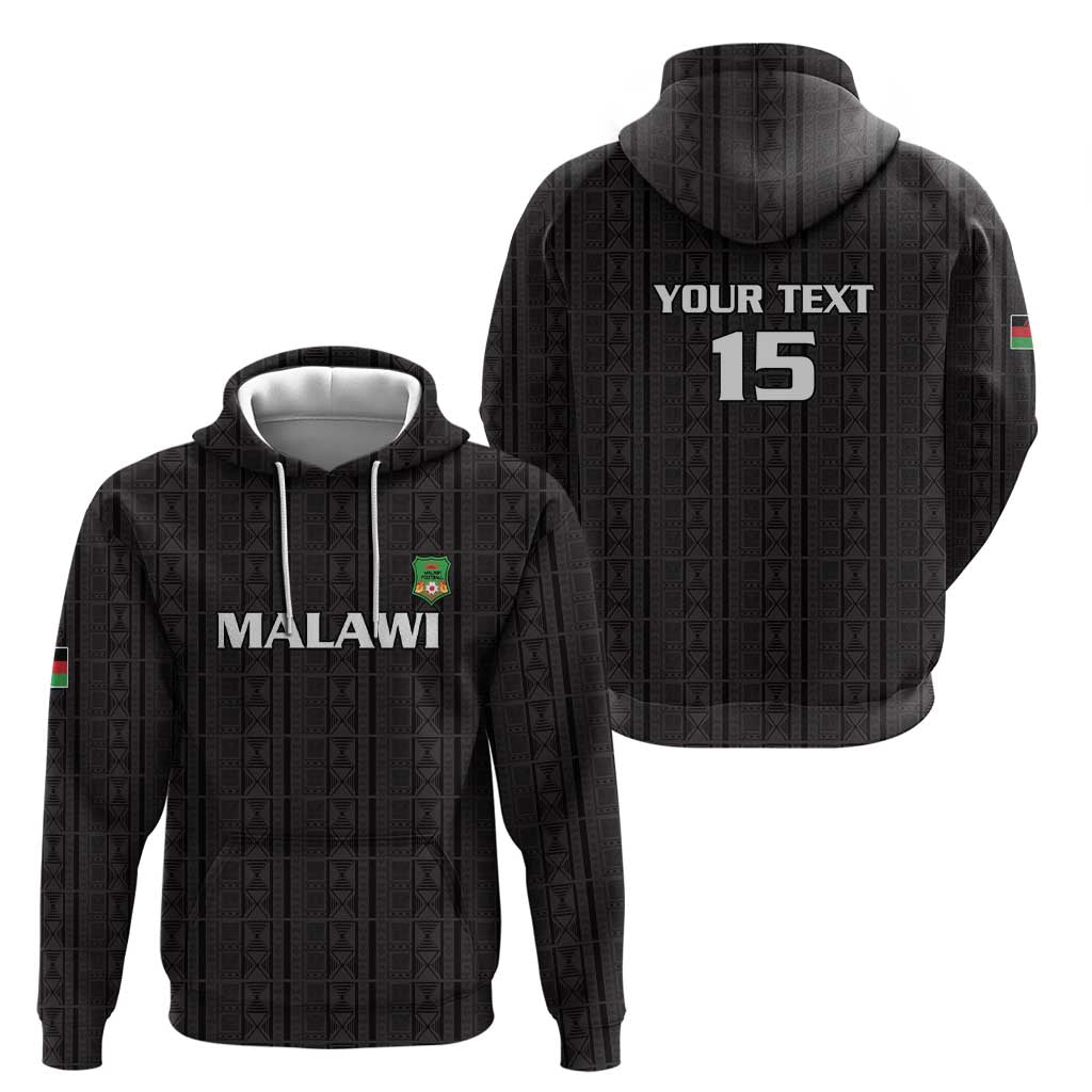 Custom Malawi Football Hoodie Come On Flames - Black - Wonder Print Shop