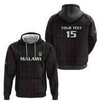 Custom Malawi Football Hoodie Come On Flames - Black - Wonder Print Shop