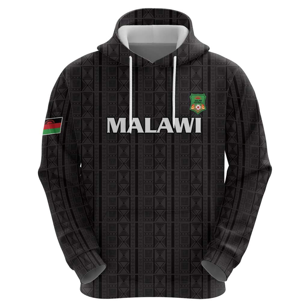 Custom Malawi Football Hoodie Come On Flames - Black - Wonder Print Shop