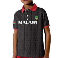 Custom Malawi Football Kid Polo Shirt Come On Flames - Black - Wonder Print Shop