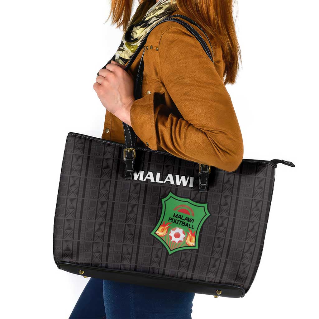 Malawi Football Leather Tote Bag Come On Flames - Black - Wonder Print Shop
