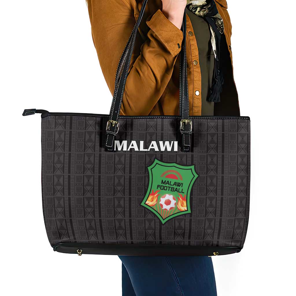 Malawi Football Leather Tote Bag Come On Flames - Black - Wonder Print Shop