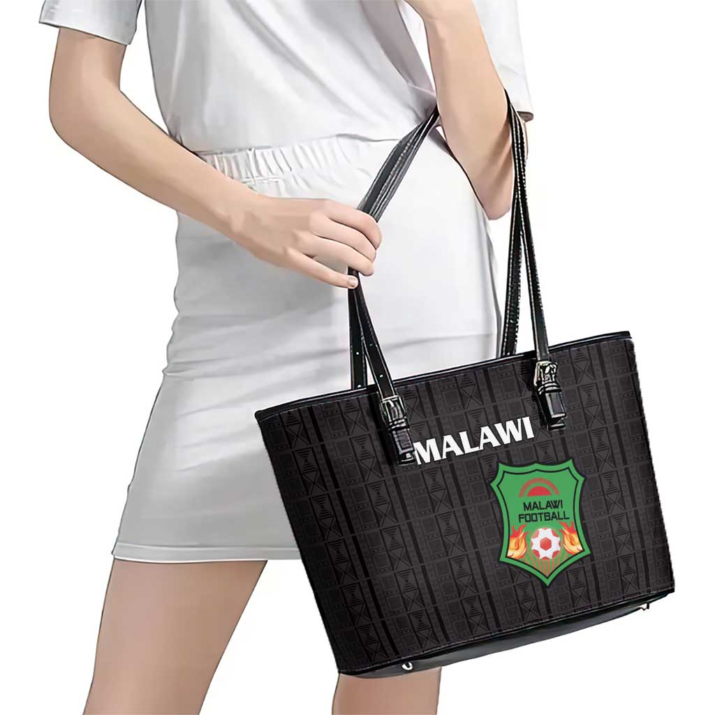 Malawi Football Leather Tote Bag Come On Flames - Black - Wonder Print Shop