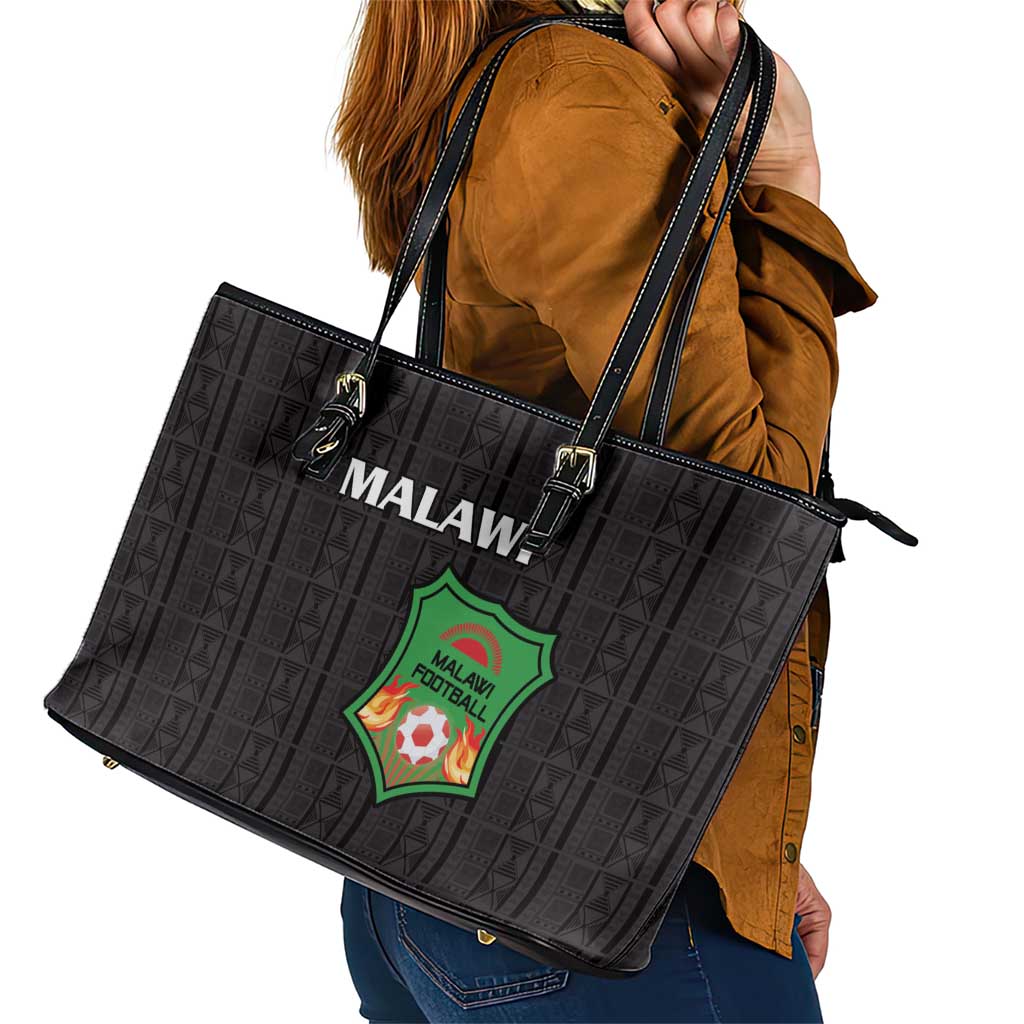 Malawi Football Leather Tote Bag Come On Flames - Black - Wonder Print Shop
