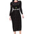 Custom Malawi Football Long Sleeve Bodycon Dress Come On Flames - Black - Wonder Print Shop