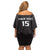 Custom Malawi Football Off Shoulder Short Dress Come On Flames - Black - Wonder Print Shop