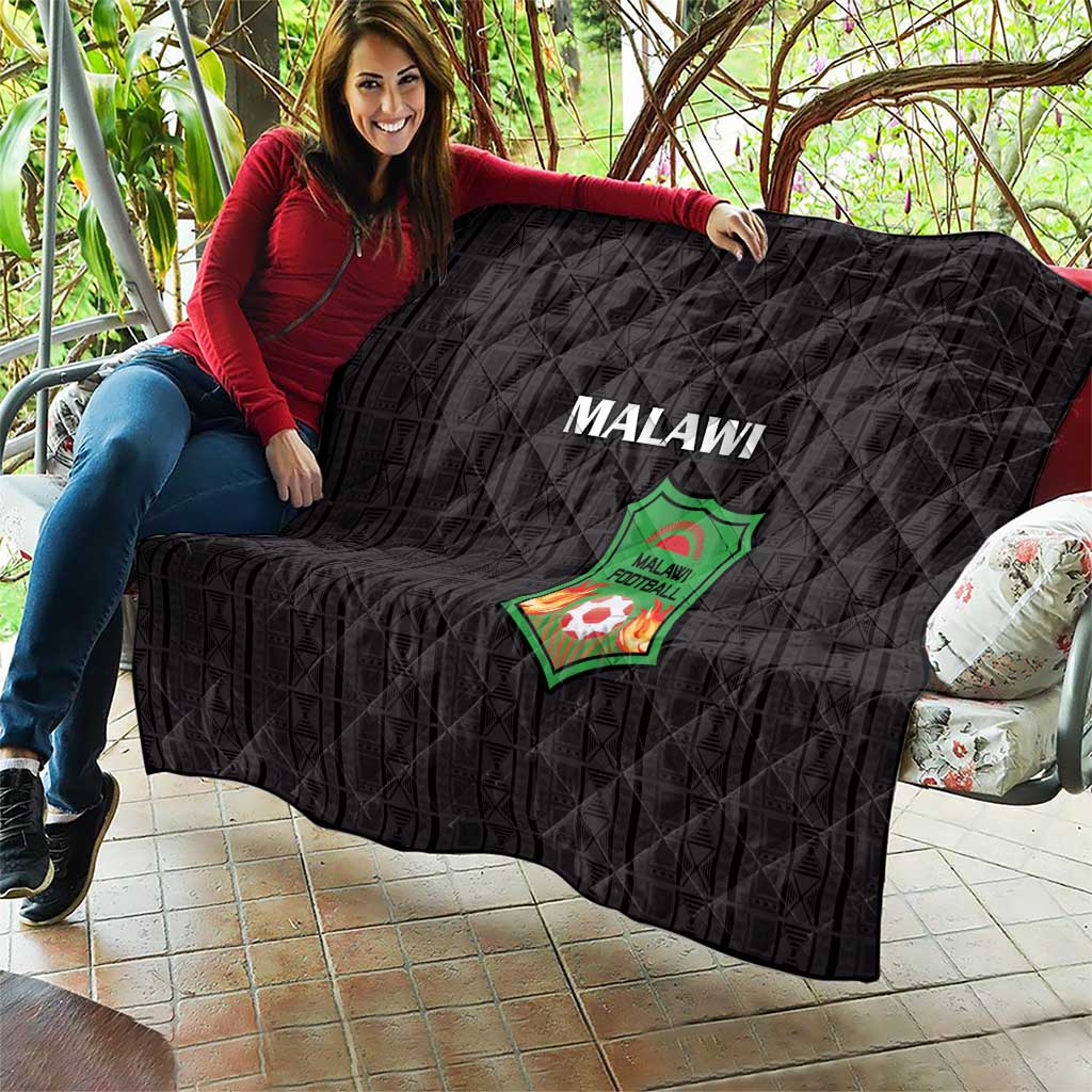 Malawi Football Quilt Come On Flames - Black - Wonder Print Shop