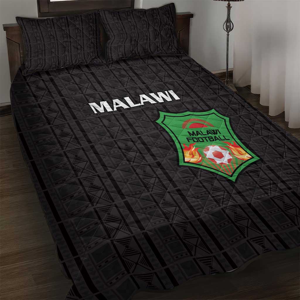 Malawi Football Quilt Bed Set Come On Flames - Black - Wonder Print Shop