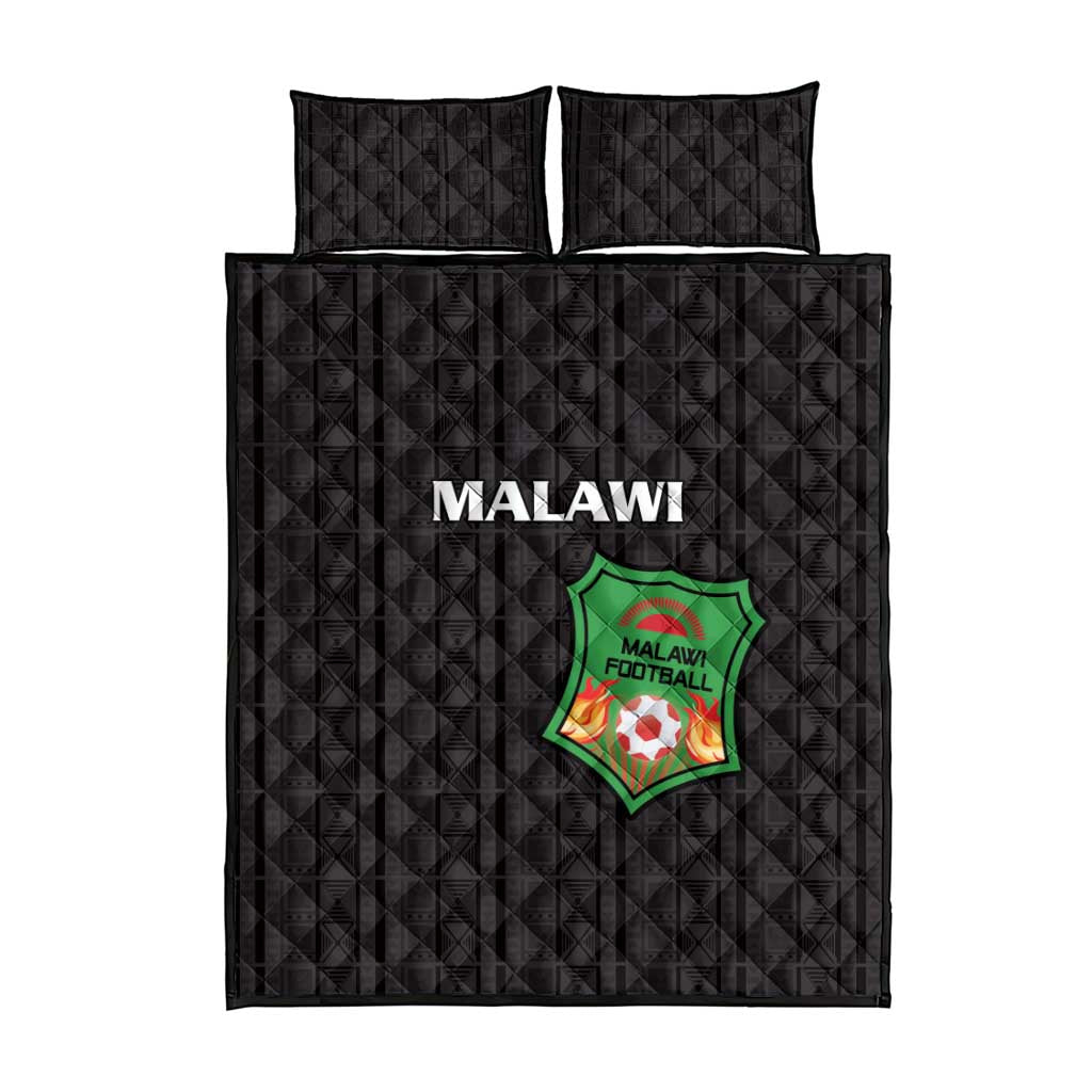 Malawi Football Quilt Bed Set Come On Flames - Black - Wonder Print Shop