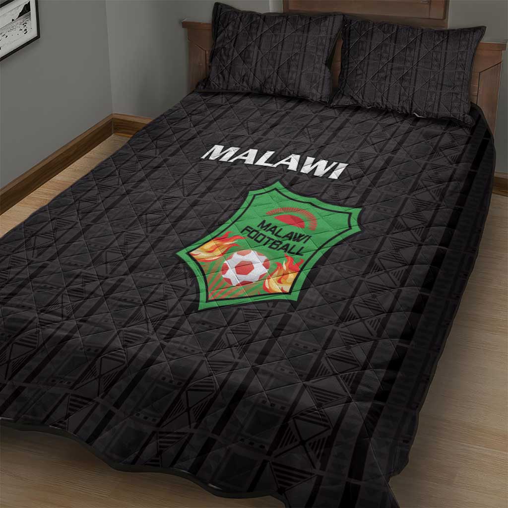 Malawi Football Quilt Bed Set Come On Flames - Black - Wonder Print Shop
