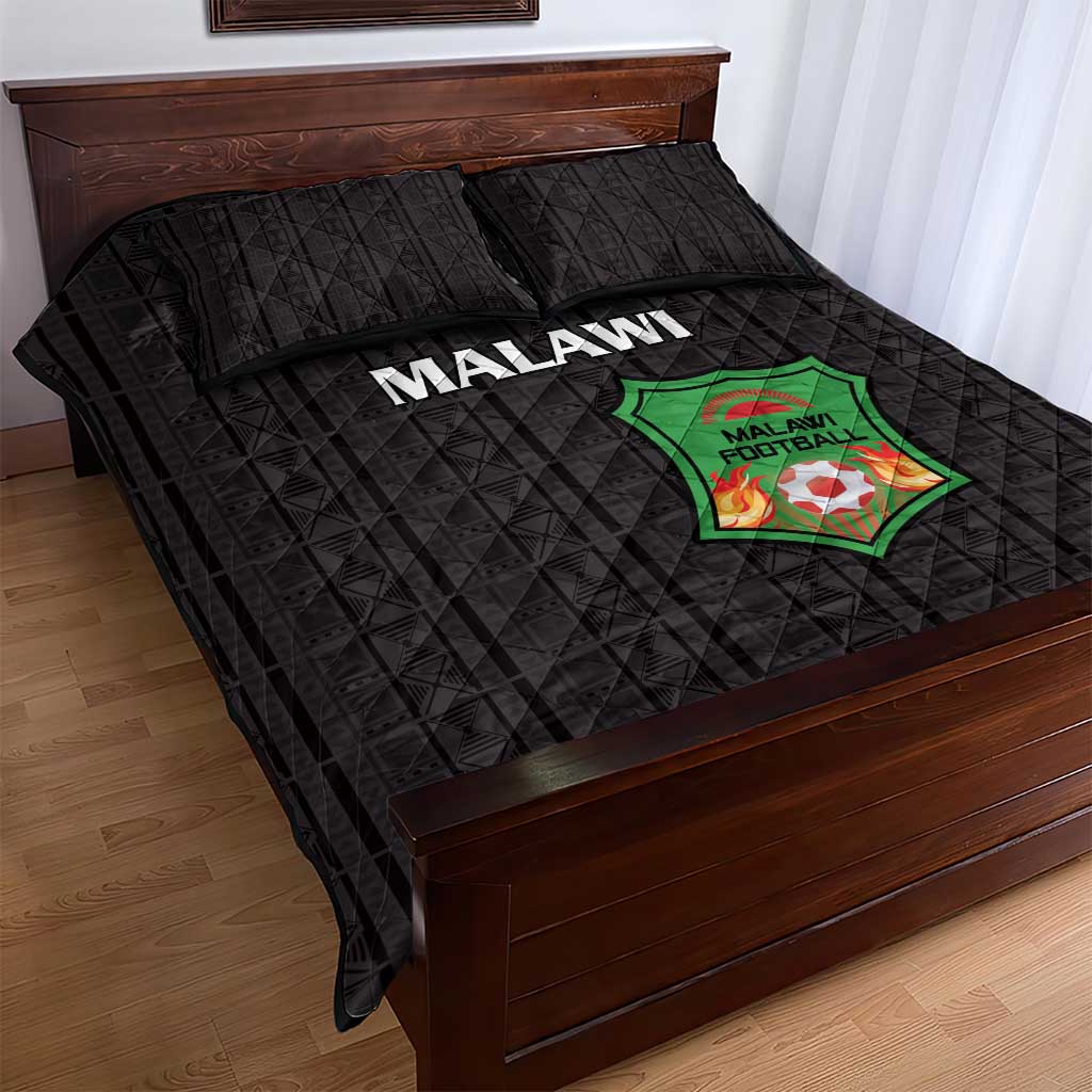 Malawi Football Quilt Bed Set Come On Flames - Black - Wonder Print Shop