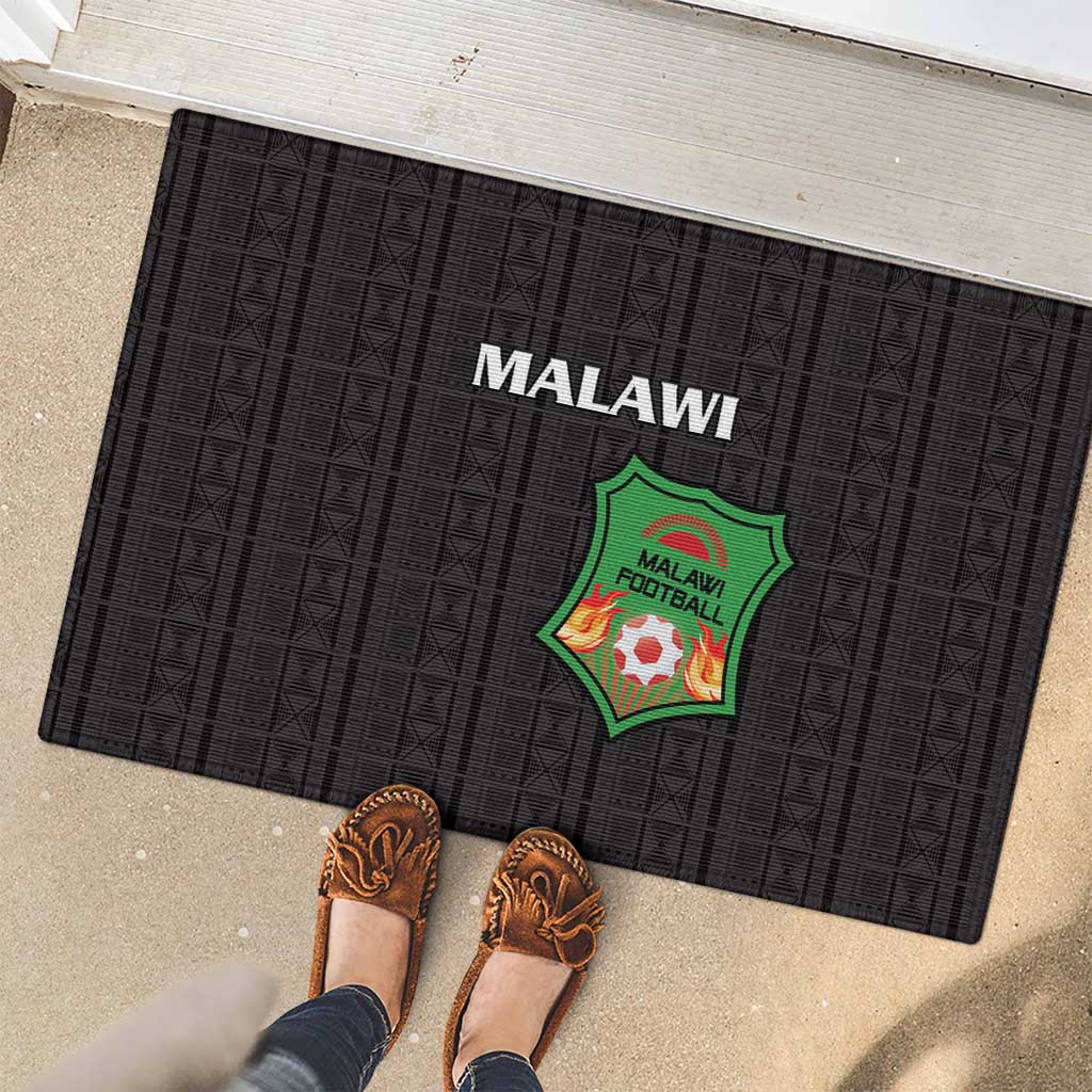 Malawi Football Rubber Doormat Come On Flames - Black - Wonder Print Shop