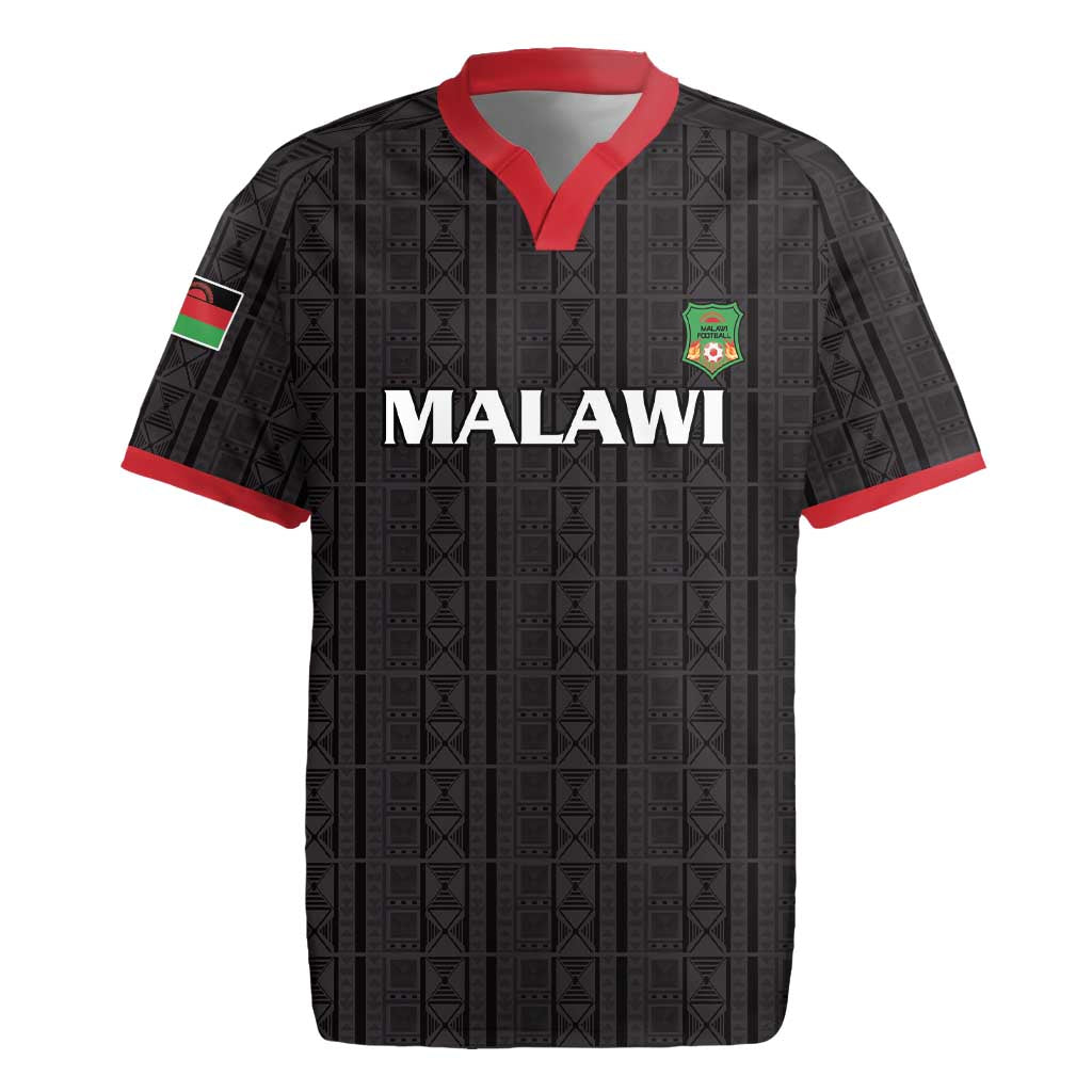 Custom Malawi Football Rugby Jersey Come On Flames - Black - Wonder Print Shop