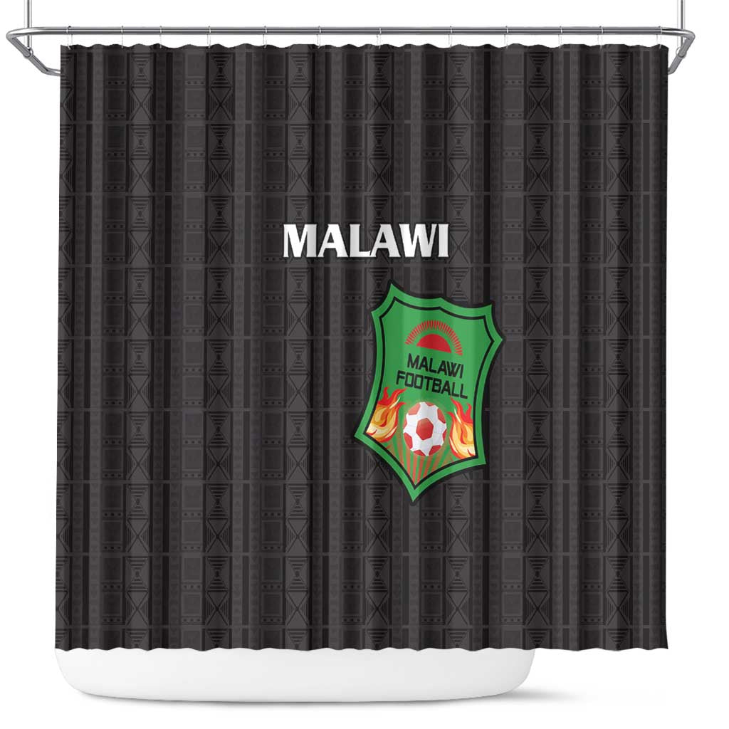 Malawi Football Shower Curtain Come On Flames - Black - Wonder Print Shop