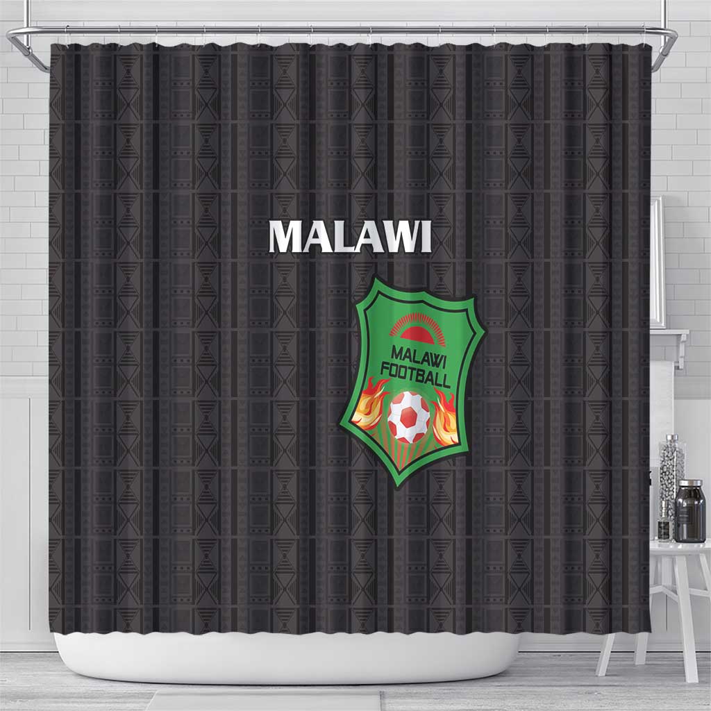 Malawi Football Shower Curtain Come On Flames - Black - Wonder Print Shop