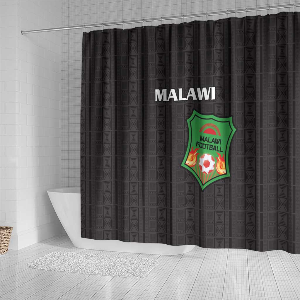 Malawi Football Shower Curtain Come On Flames - Black - Wonder Print Shop