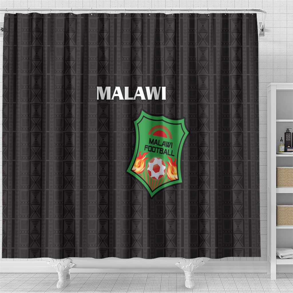 Malawi Football Shower Curtain Come On Flames - Black - Wonder Print Shop