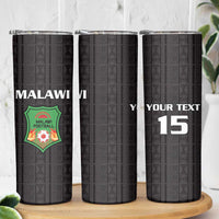 Custom Malawi Football Skinny Tumbler Come On Flames - Black - Wonder Print Shop