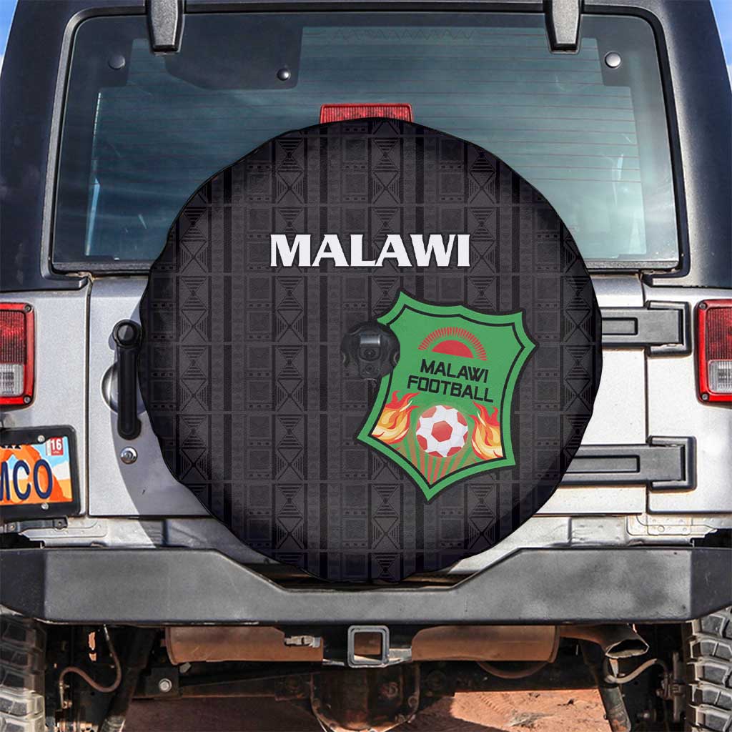 Malawi Football Spare Tire Cover Come On Flames - Black - Wonder Print Shop