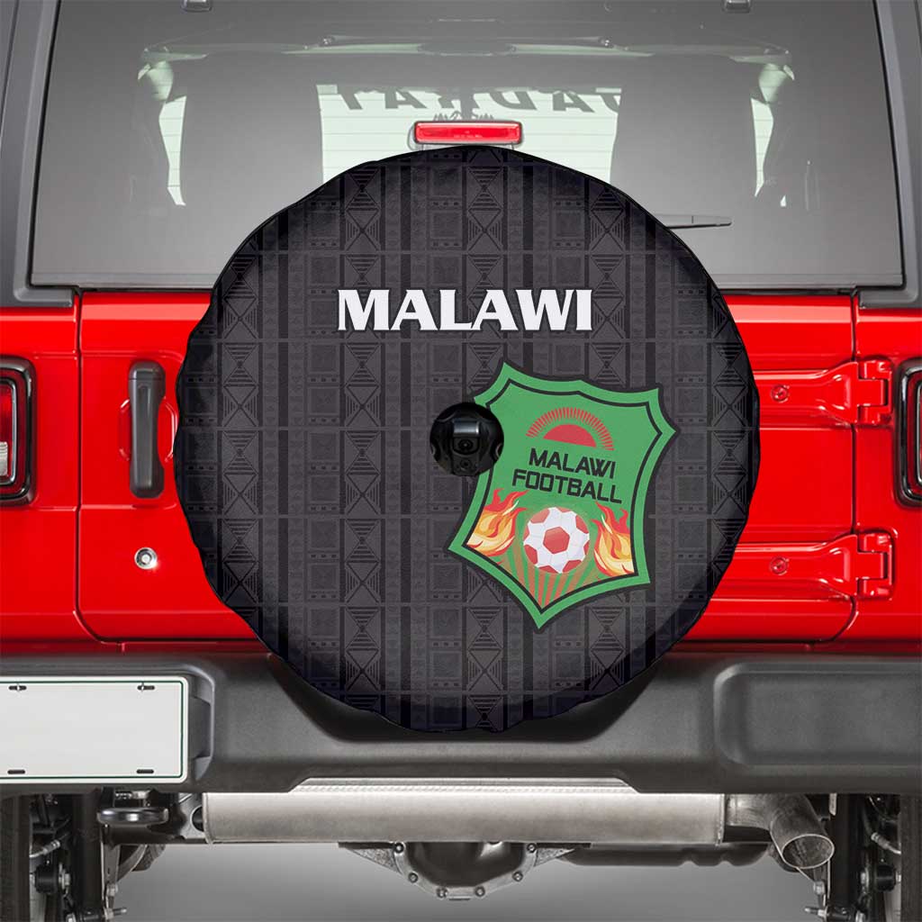 Malawi Football Spare Tire Cover Come On Flames - Black - Wonder Print Shop