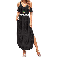 Custom Malawi Football Summer Maxi Dress Come On Flames - Black - Wonder Print Shop