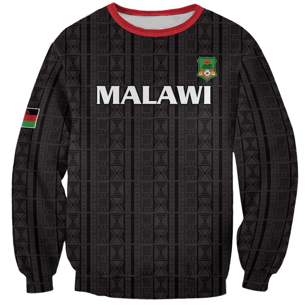 Custom Malawi Football Sweatshirt Come On Flames - Black - Wonder Print Shop