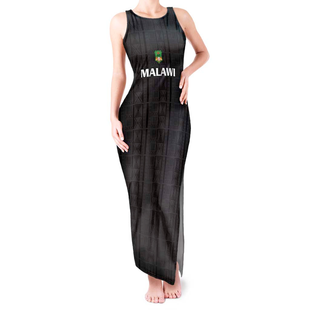 Custom Malawi Football Tank Maxi Dress Come On Flames - Black - Wonder Print Shop