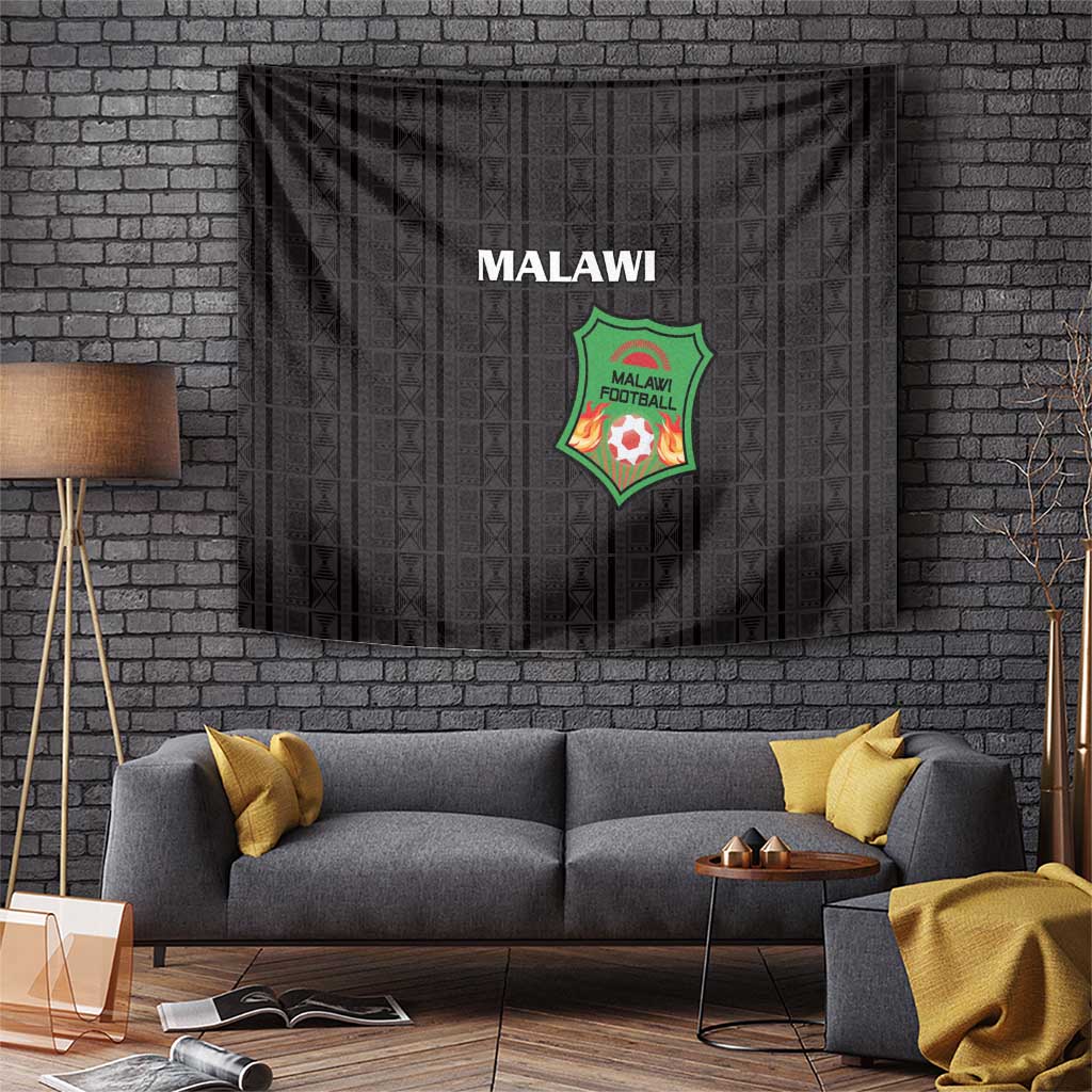 Malawi Football Tapestry Come On Flames - Black - Wonder Print Shop