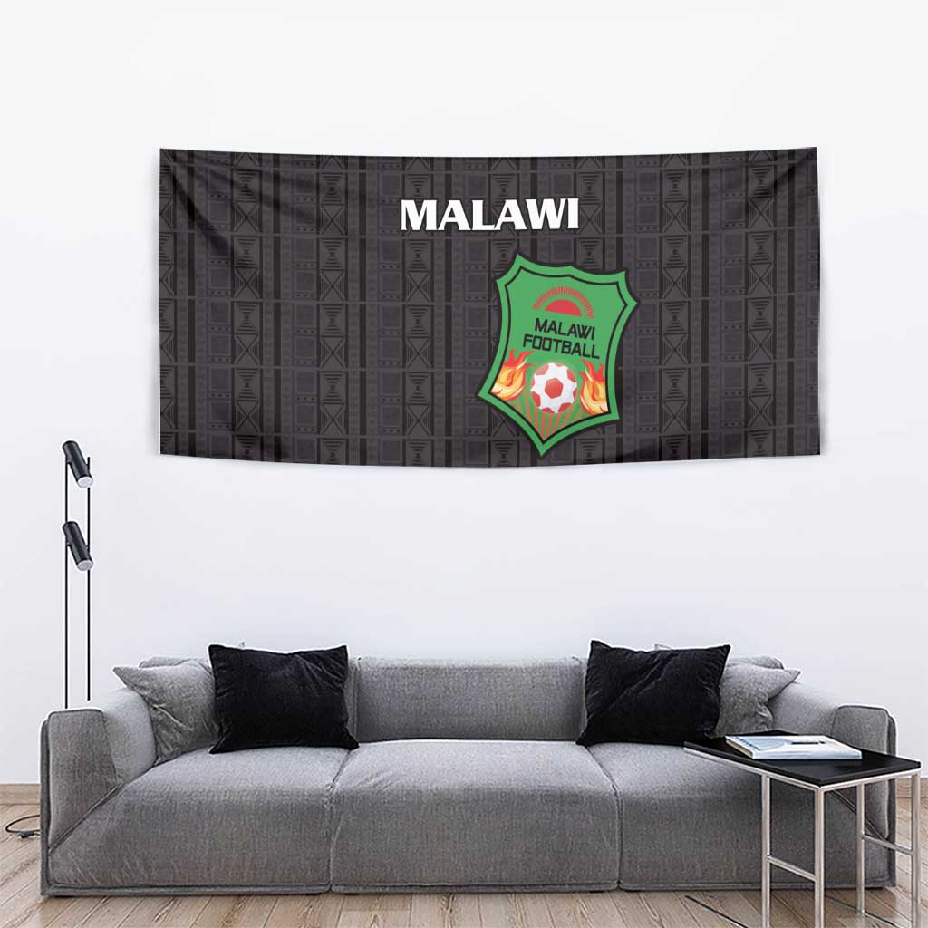 Malawi Football Tapestry Come On Flames - Black - Wonder Print Shop