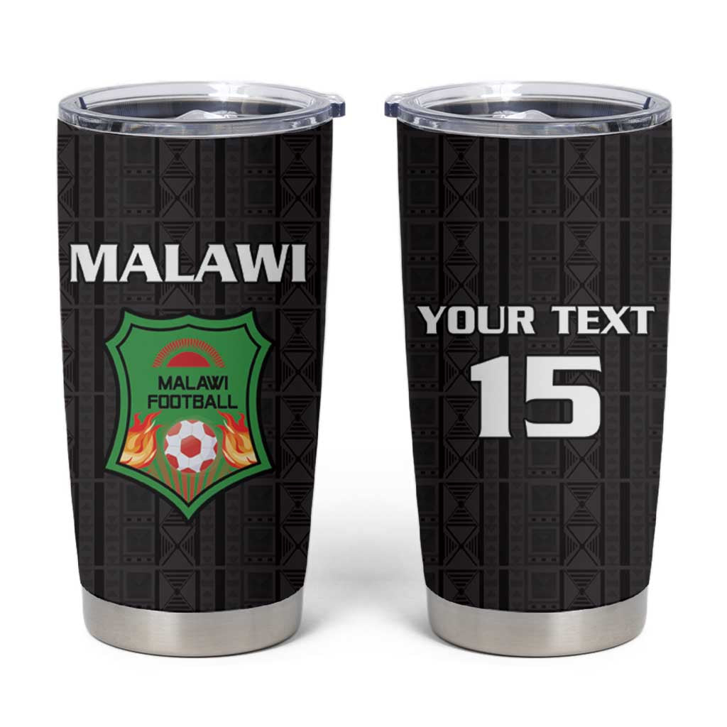 Custom Malawi Football Tumbler Cup Come On Flames - Black - Wonder Print Shop