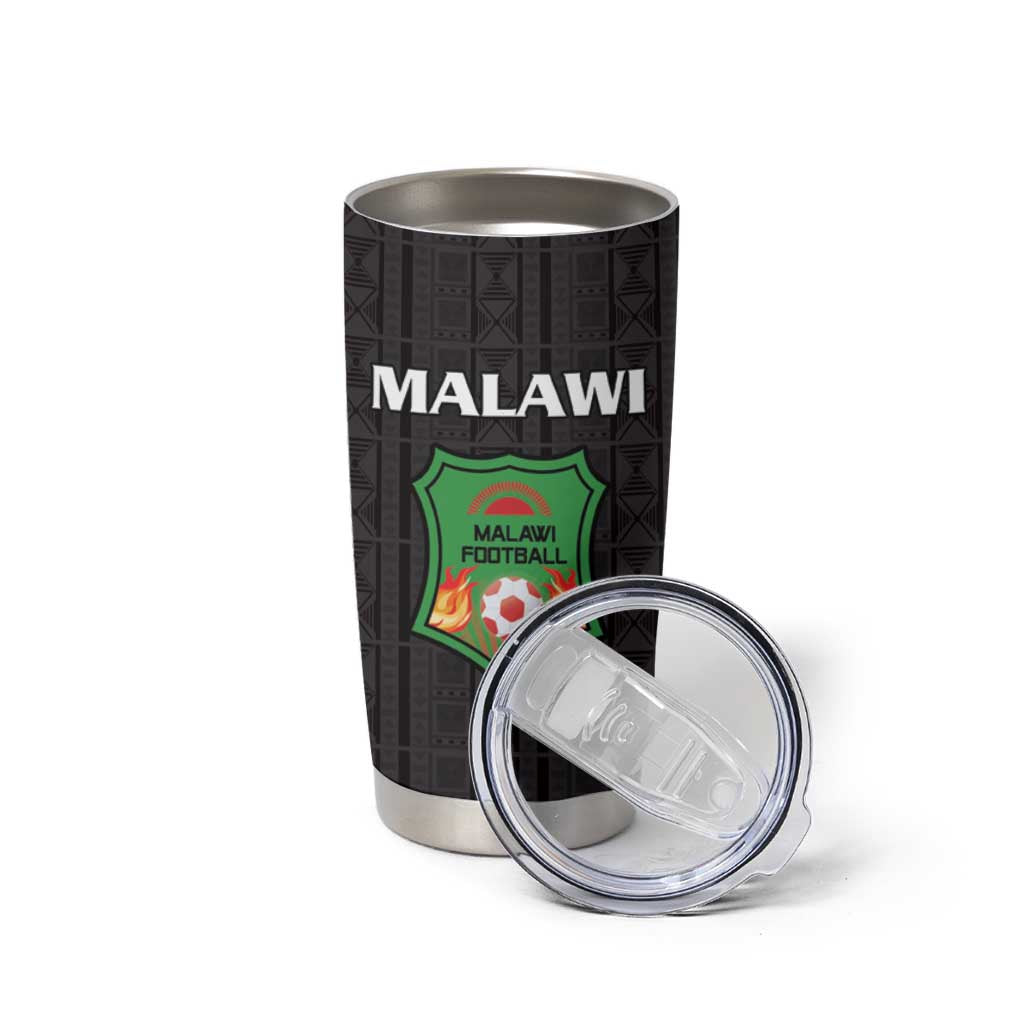 Custom Malawi Football Tumbler Cup Come On Flames - Black - Wonder Print Shop