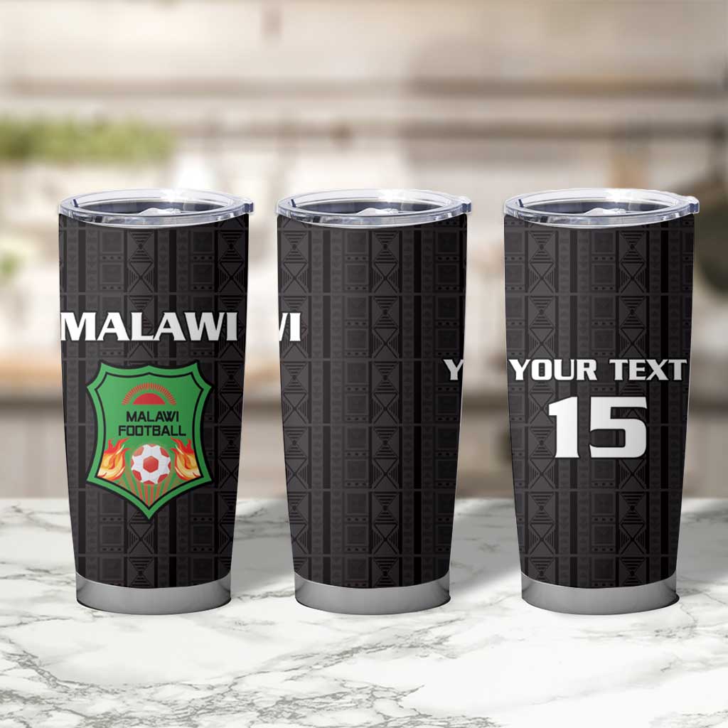 Custom Malawi Football Tumbler Cup Come On Flames - Black - Wonder Print Shop