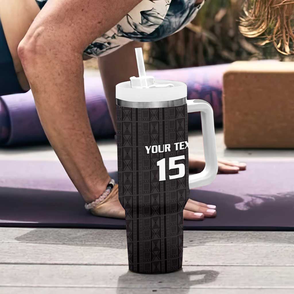 Custom Malawi Football Tumbler With Handle Come On Flames - Black - Wonder Print Shop