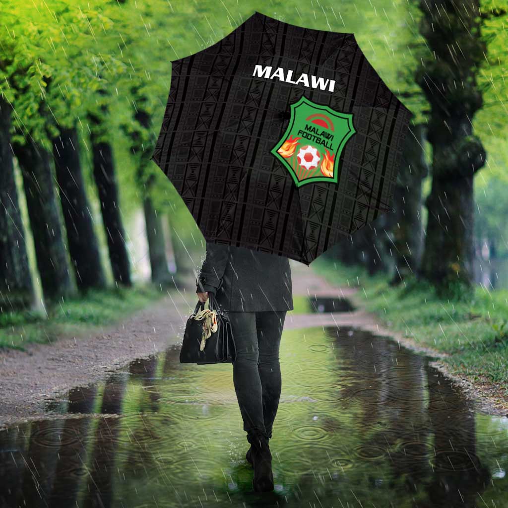 Malawi Football Umbrella Come On Flames - Black - Wonder Print Shop
