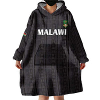 Custom Malawi Football Wearable Blanket Hoodie Come On Flames - Black - Wonder Print Shop